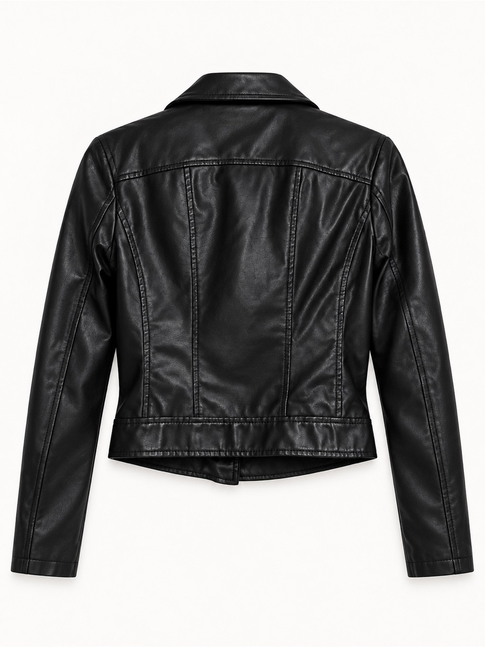 New Look Black Quilted Faux Leather Biker Jacket with Silver Hardware - Picture 3 of 4